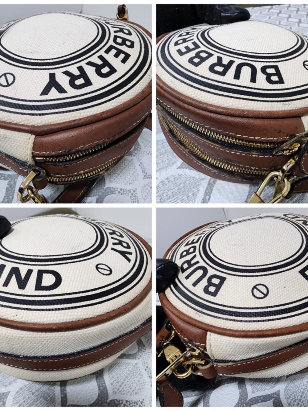 Authentic BURBERRY Canvas Calfskin Louise Crossbody/Shoulder Bag Brown/Beige/Bla - Picture 11 of 16